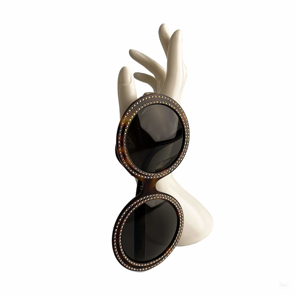 Second hand Céline Swarovski Crystal Acetate ORO Sunglasses Brown - Tabita Bags