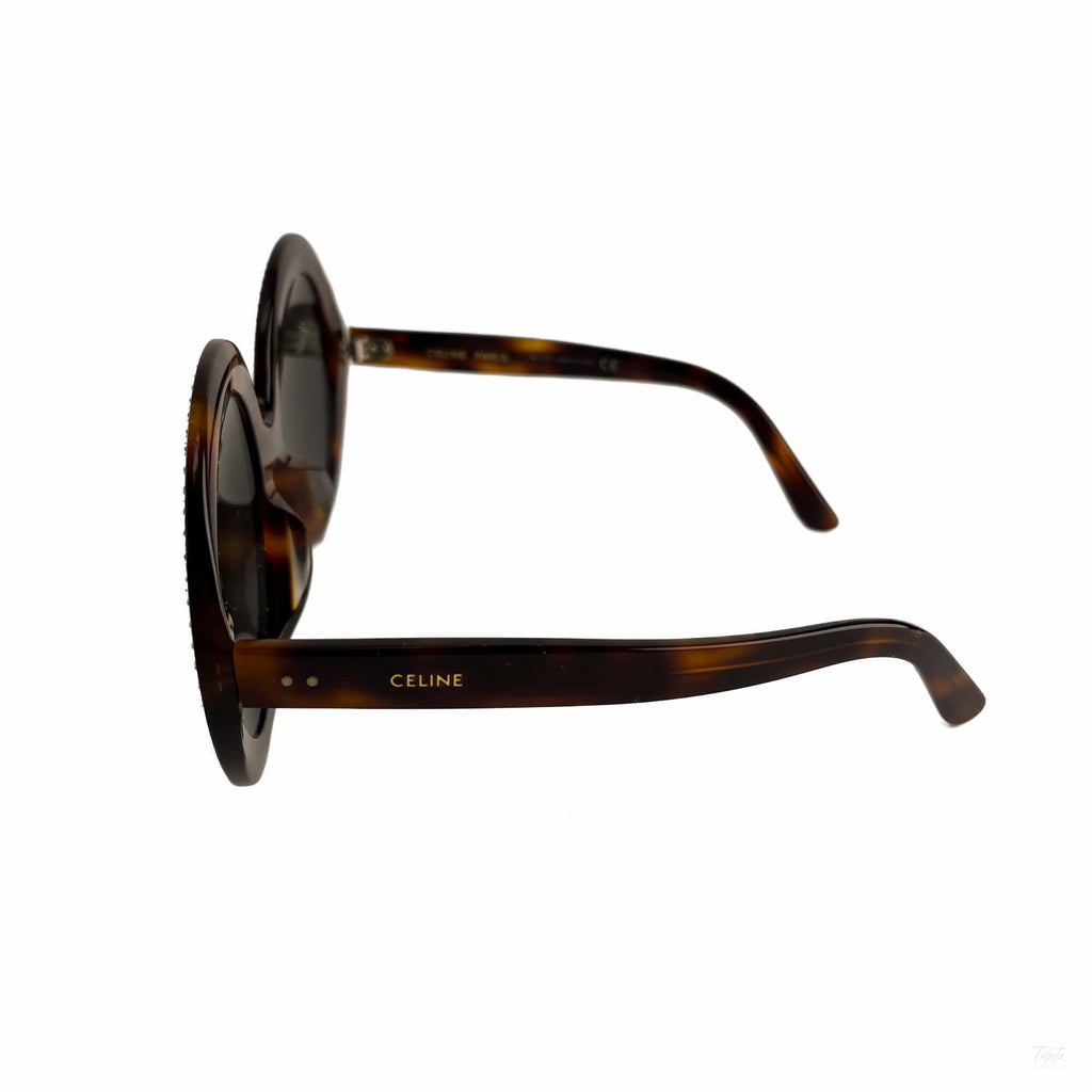 Second hand Céline Swarovski Crystal Acetate ORO Sunglasses Brown - Tabita Bags