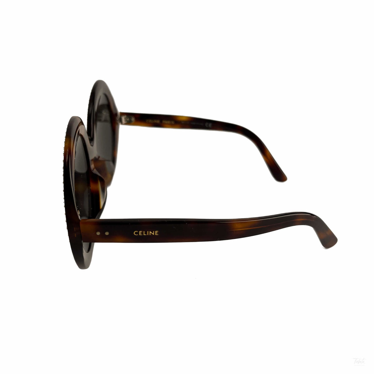 Second hand Céline Swarovski Crystal Acetate ORO Sunglasses Brown - Tabita Bags