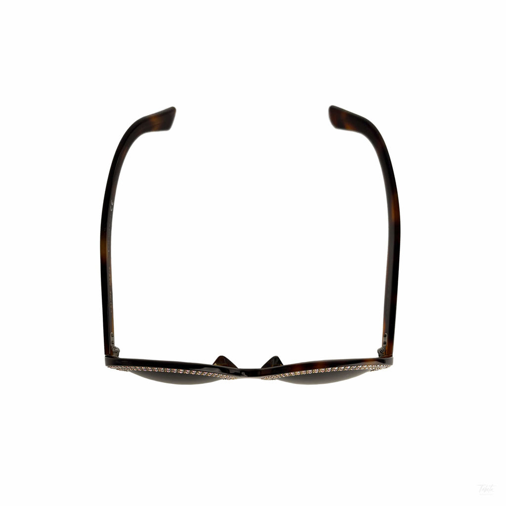 Second hand Céline Swarovski Crystal Acetate ORO Sunglasses Brown - Tabita Bags