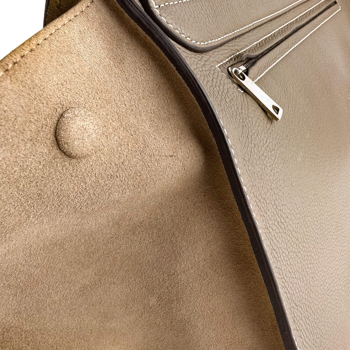 Second hand Céline Trapeze Large Leather Top-handle Handbag Beige - Tabita Bags