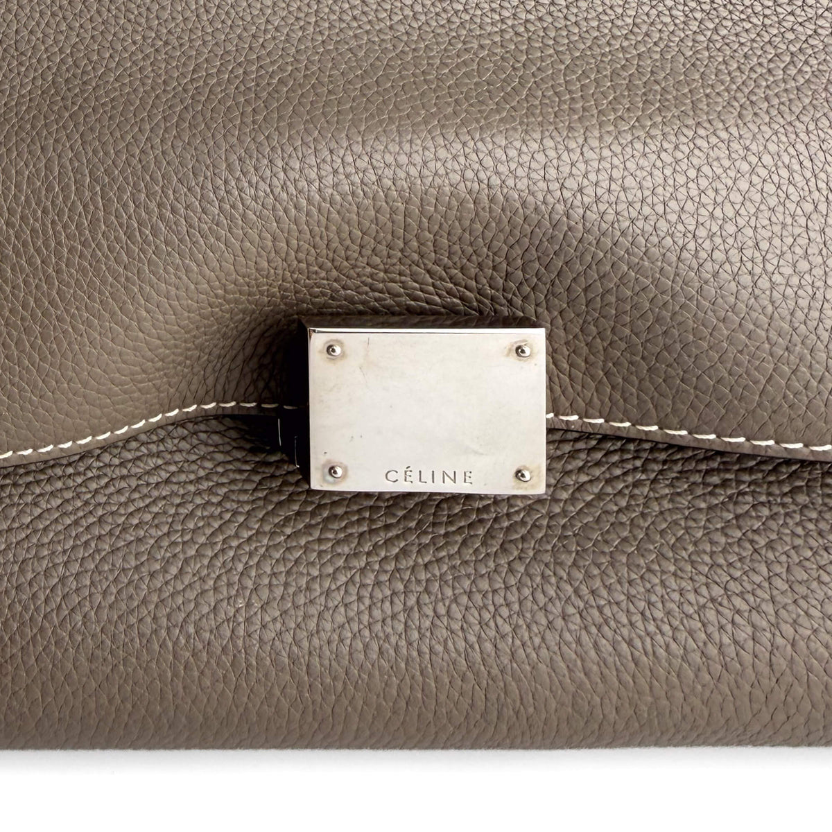 Second hand Céline Trapeze Large Leather Top-handle Handbag Beige - Tabita Bags