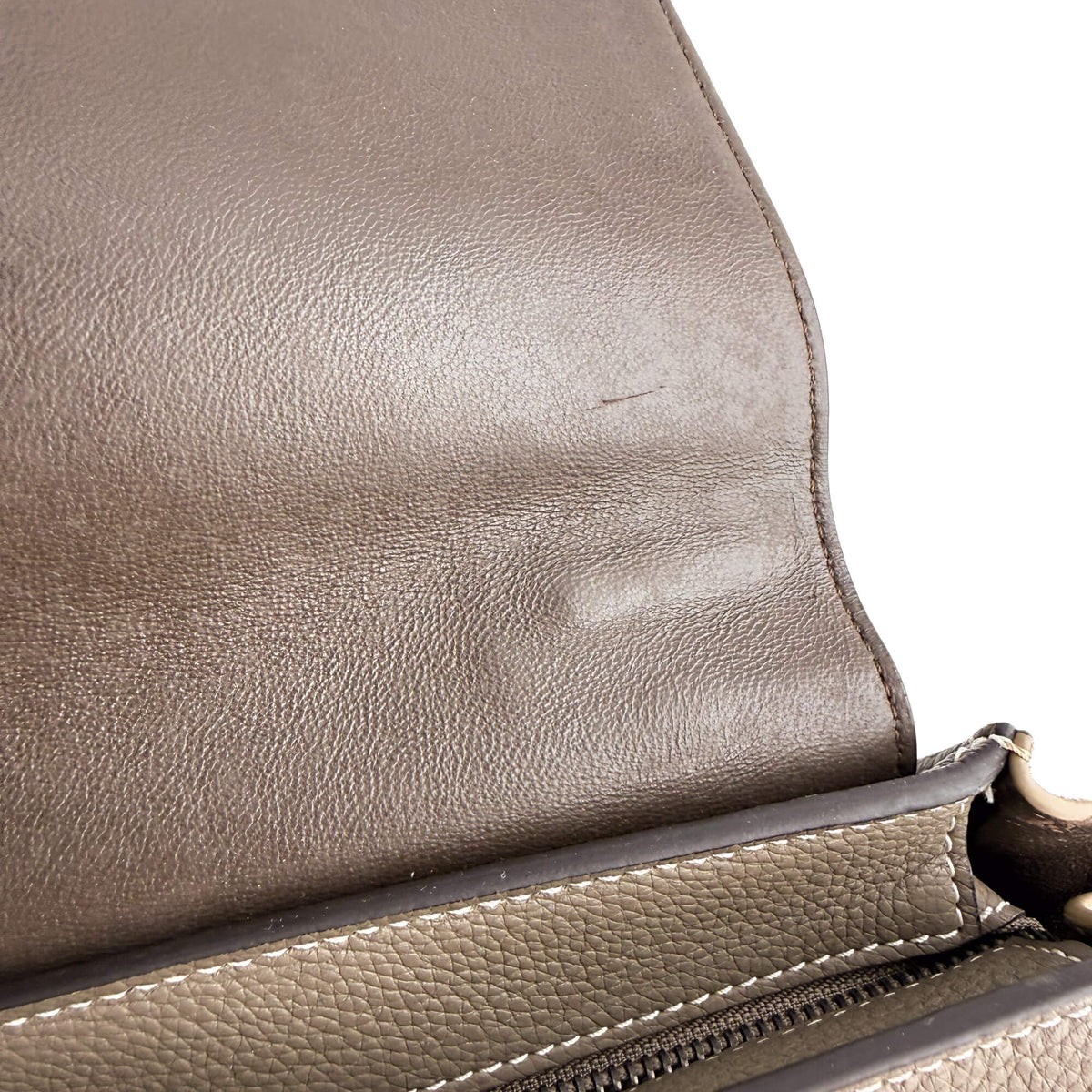Second hand Céline Trapeze Large Leather Top-handle Handbag Beige - Tabita Bags