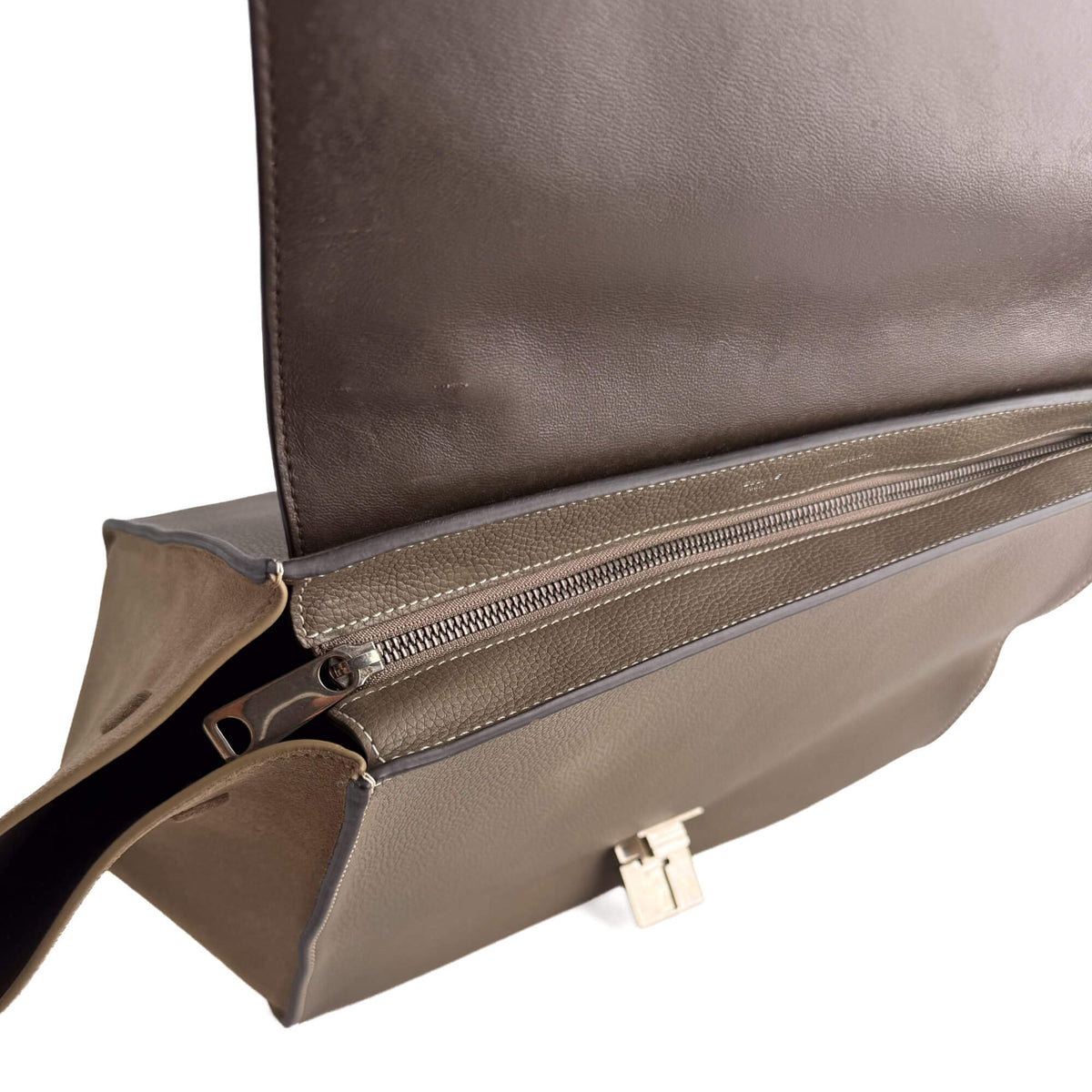 Second hand Céline Trapeze Large Leather Top-handle Handbag Beige - Tabita Bags