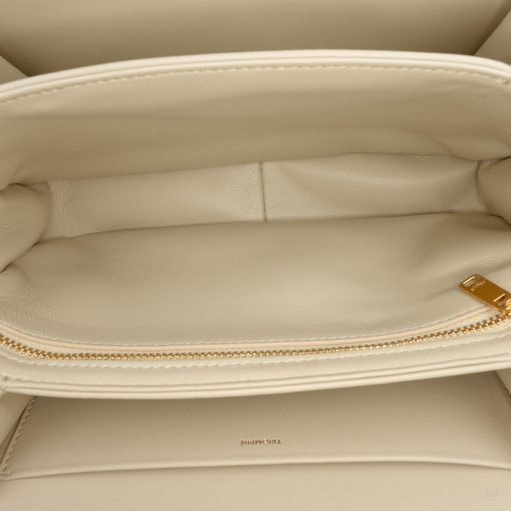 Second hand Céline Triomphe Classique Shiny Calfskin Leather Flap Crossbody Brown - Tabita Bags