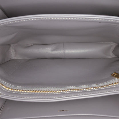 Second hand Céline Triomphe Classique Shiny Calfskin Leather Flap Crossbody Grey - Tabita Bags