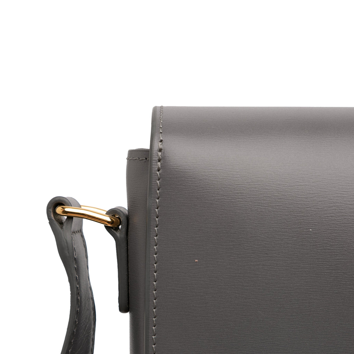 Second hand Céline Triomphe Classique Shiny Calfskin Leather Flap Crossbody Grey - Tabita Bags