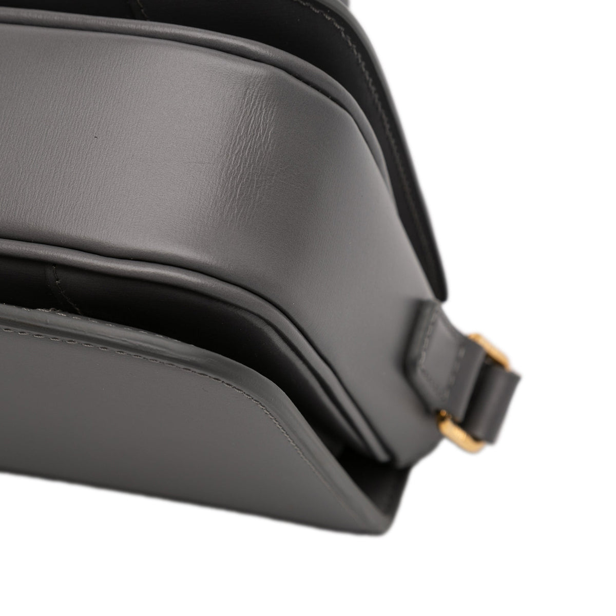 Second hand Céline Triomphe Classique Shiny Calfskin Leather Flap Crossbody Grey - Tabita Bags