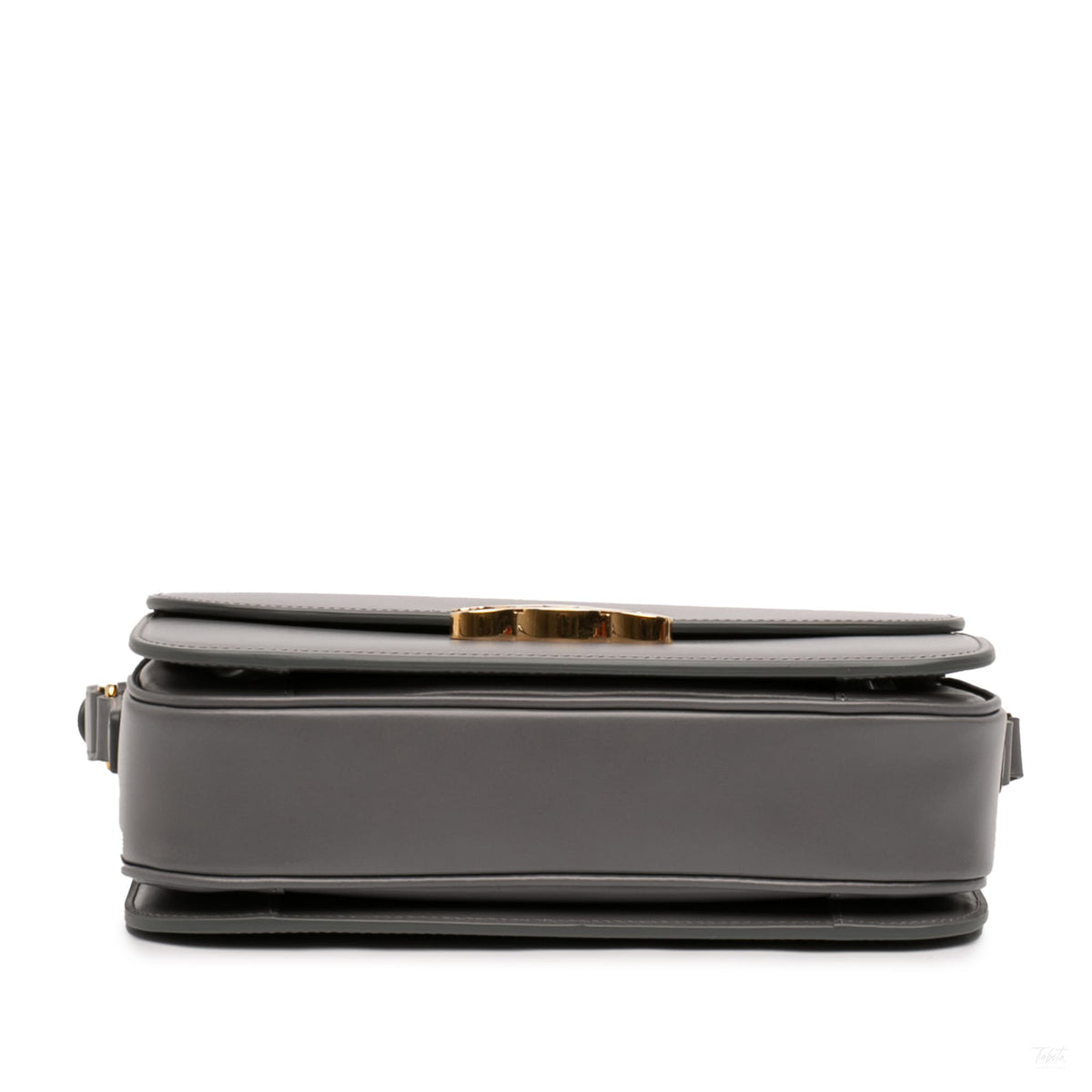 Second hand Céline Triomphe Classique Shiny Calfskin Leather Flap Crossbody Grey - Tabita Bags