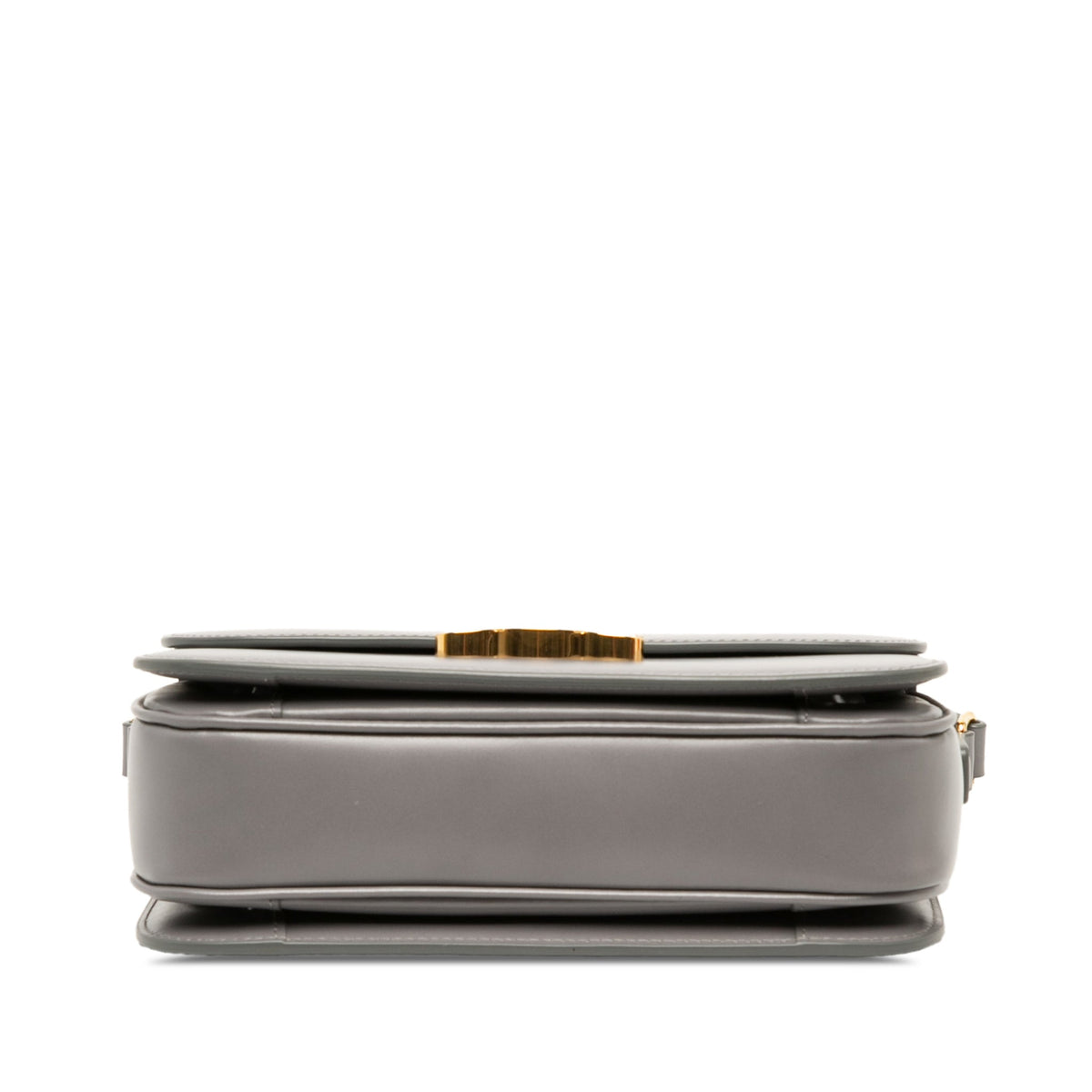 Second hand Céline Triomphe Classique Shiny Calfskin Leather Flap Crossbody Grey - Tabita Bags