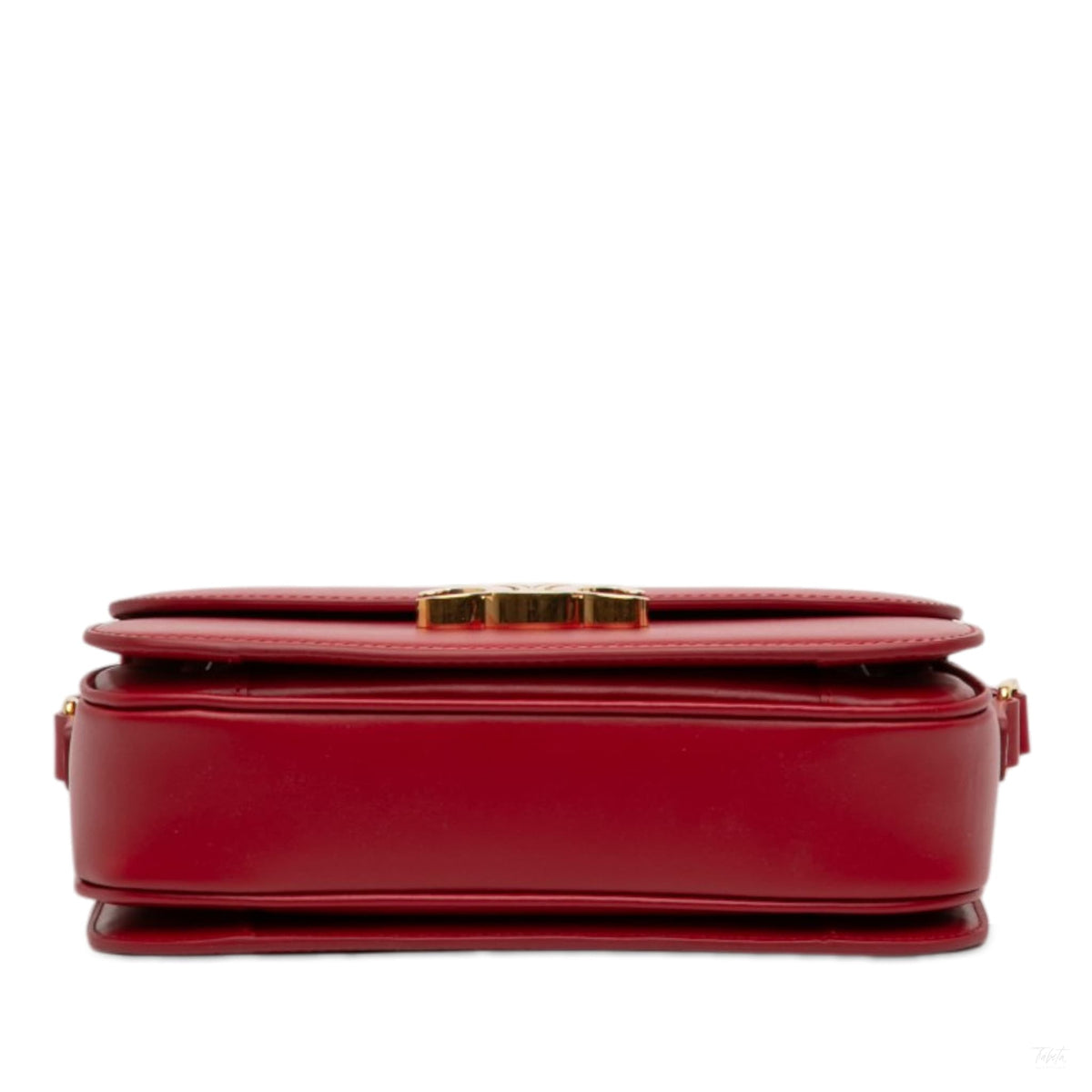 Second hand Céline Triomphe Classique Shiny Calfskin Leather Flap Crossbody Red - Tabita Bags