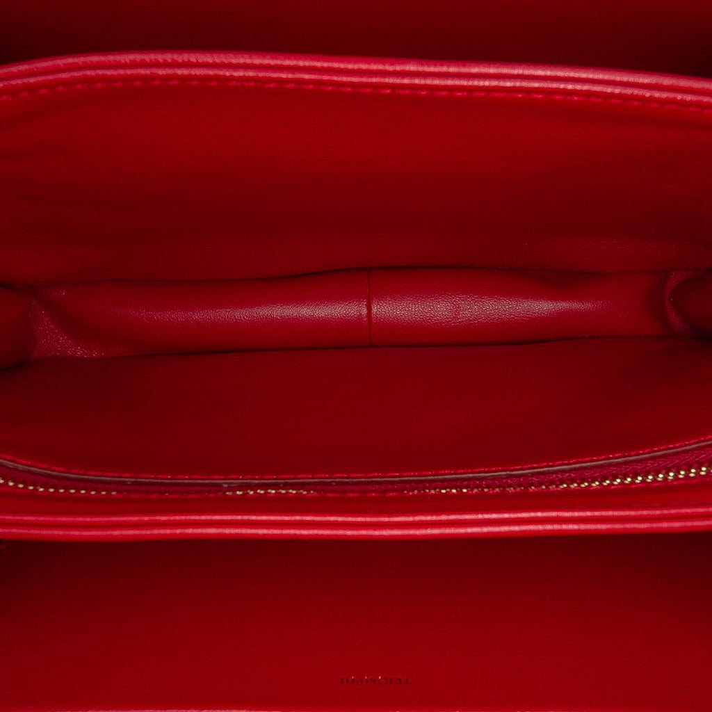 Second hand Céline Triomphe Classique Shiny Calfskin Leather Flap Crossbody Red - Tabita Bags