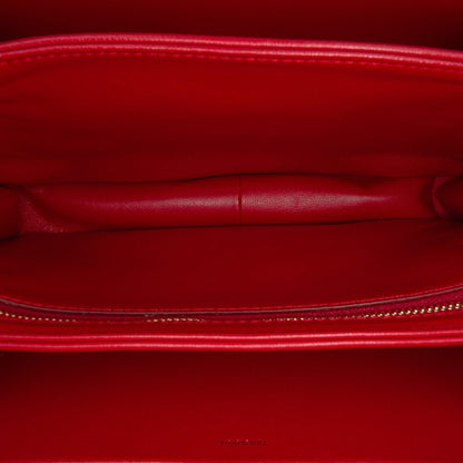 Second hand Céline Triomphe Classique Shiny Calfskin Leather Flap Crossbody Red - Tabita Bags