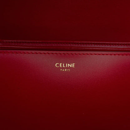 Second hand Céline Triomphe Classique Shiny Calfskin Leather Flap Crossbody Red - Tabita Bags
