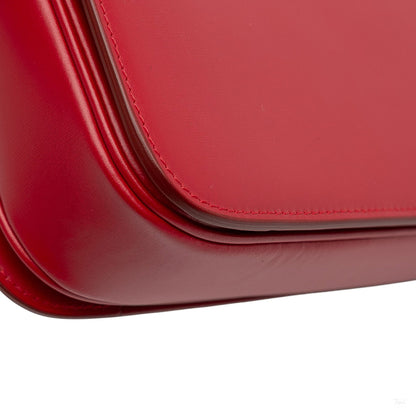 Second hand Céline Triomphe Classique Shiny Calfskin Leather Flap Crossbody Red - Tabita Bags