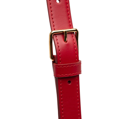 Second hand Céline Triomphe Classique Shiny Calfskin Leather Flap Crossbody Red - Tabita Bags