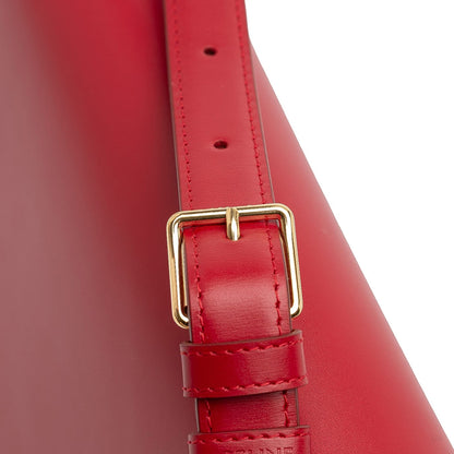 Second hand Céline Triomphe Classique Shiny Calfskin Leather Flap Crossbody Red - Tabita Bags