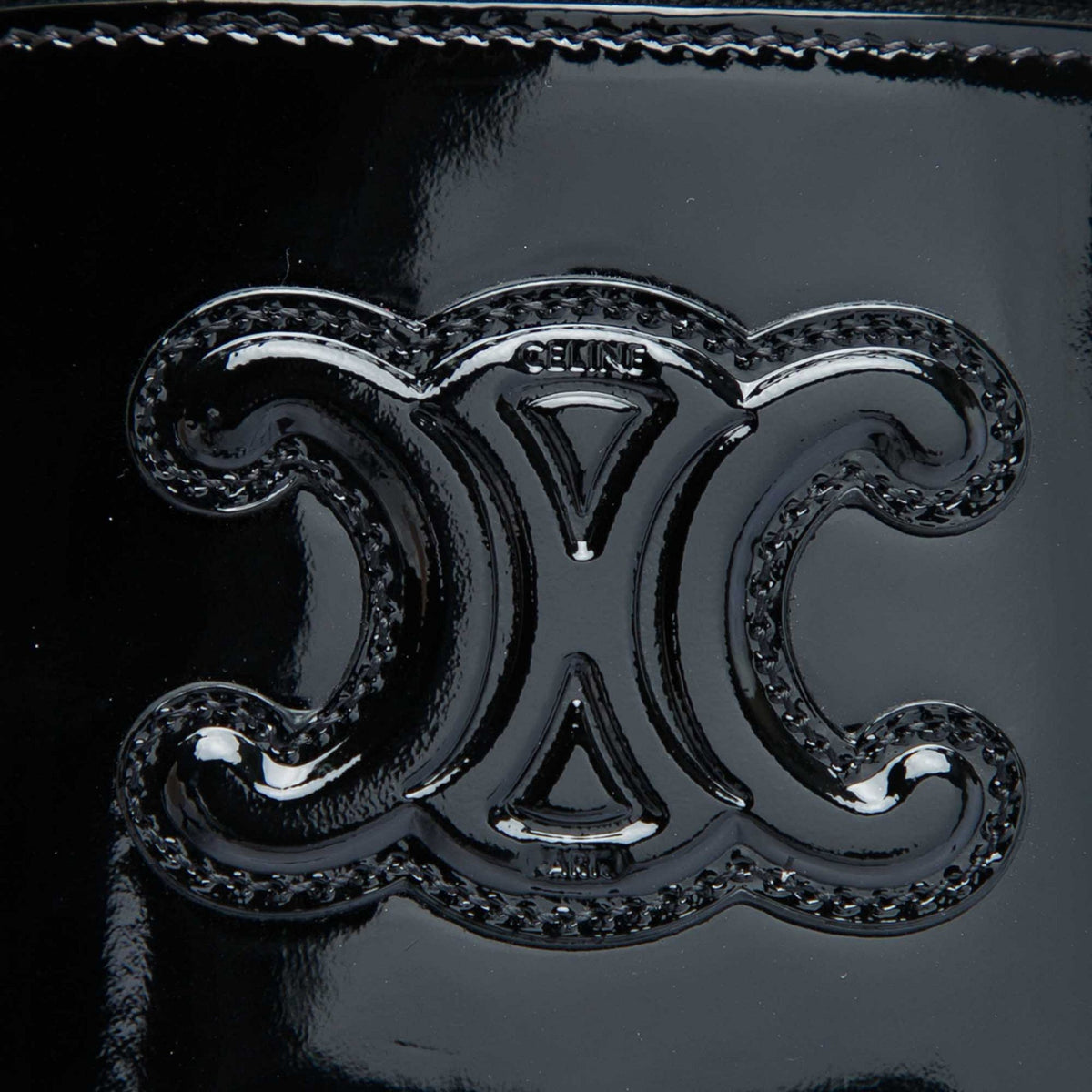 Second hand Céline Triomphe Mini Patent Leather Vanity Case Handbag Black - Tabita Bags
