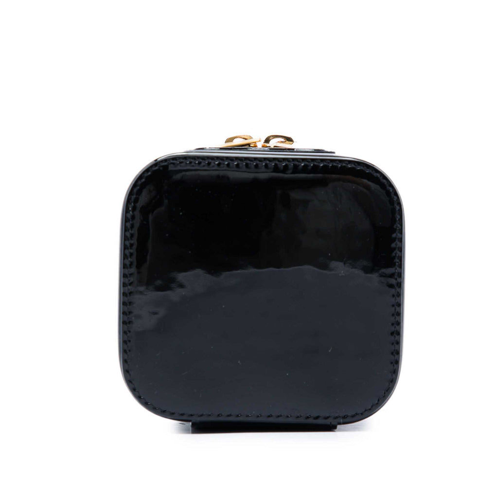 Second hand Céline Triomphe Mini Patent Leather Vanity Case Handbag Black - Tabita Bags