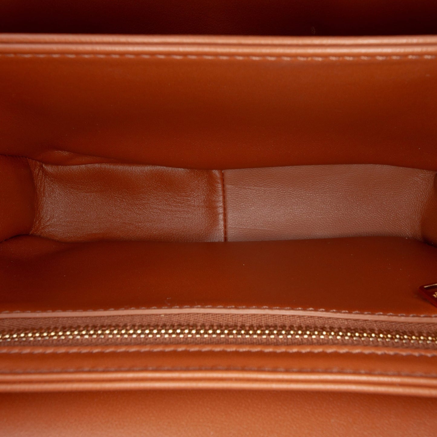 Second hand Céline Triomphe Teen Canvas & Calfskin Flap Crossbody Brown - Tabita Bags