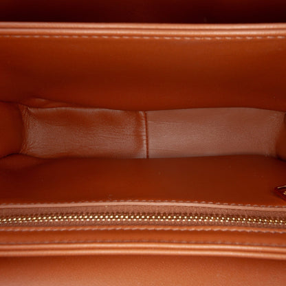 Second hand Céline Triomphe Teen Canvas & Calfskin Flap Crossbody Brown - Tabita Bags
