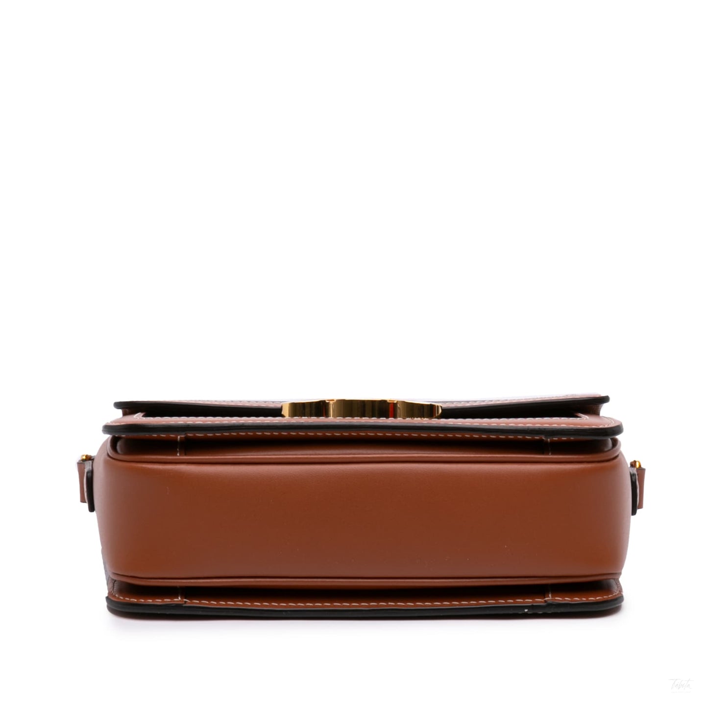 Second hand Céline Triomphe Teen Canvas & Calfskin Flap Crossbody Brown - Tabita Bags