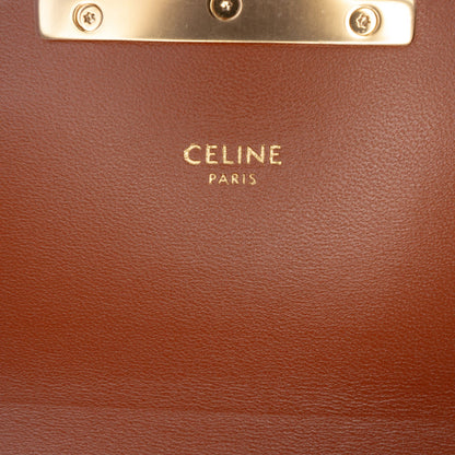 Second hand Céline Triomphe Teen Canvas & Calfskin Flap Crossbody Brown - Tabita Bags