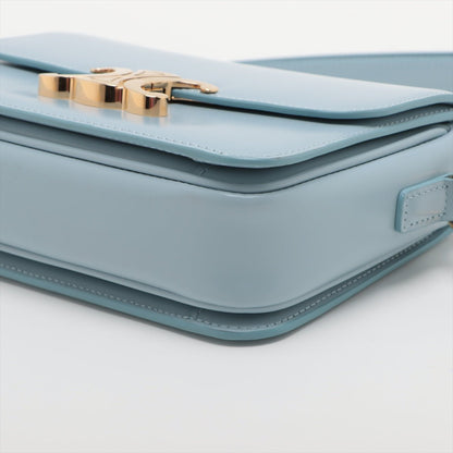 Second hand Céline Triomphe Teen Shiny Calfskin Leather 2-Ways Flap Bag Pale Blue - Tabita Bags