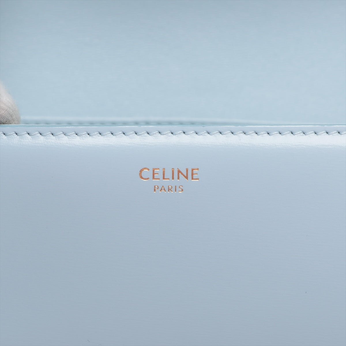 Second hand Céline Triomphe Teen Shiny Calfskin Leather 2-Ways Flap Bag Pale Blue - Tabita Bags