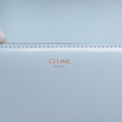 Second hand Céline Triomphe Teen Shiny Calfskin Leather 2-Ways Flap Bag Pale Blue - Tabita Bags