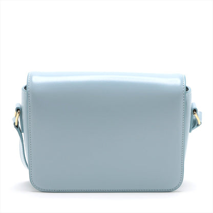 Second hand Céline Triomphe Teen Shiny Calfskin Leather 2-Ways Flap Bag Pale Blue - Tabita Bags