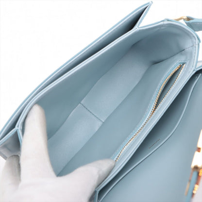 Second hand Céline Triomphe Teen Shiny Calfskin Leather 2-Ways Flap Bag Pale Blue - Tabita Bags