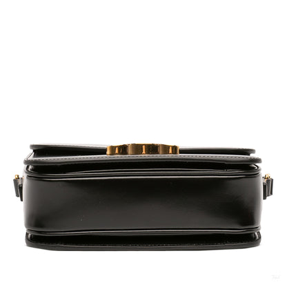 Second hand Céline Triomphe Teen Shiny Calfskin Leather Flap Crossbody Black - Tabita Bags