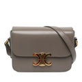 Second hand Céline Triomphe Teen Shiny Calfskin Leather Flap Crossbody Brown - Tabita Bags