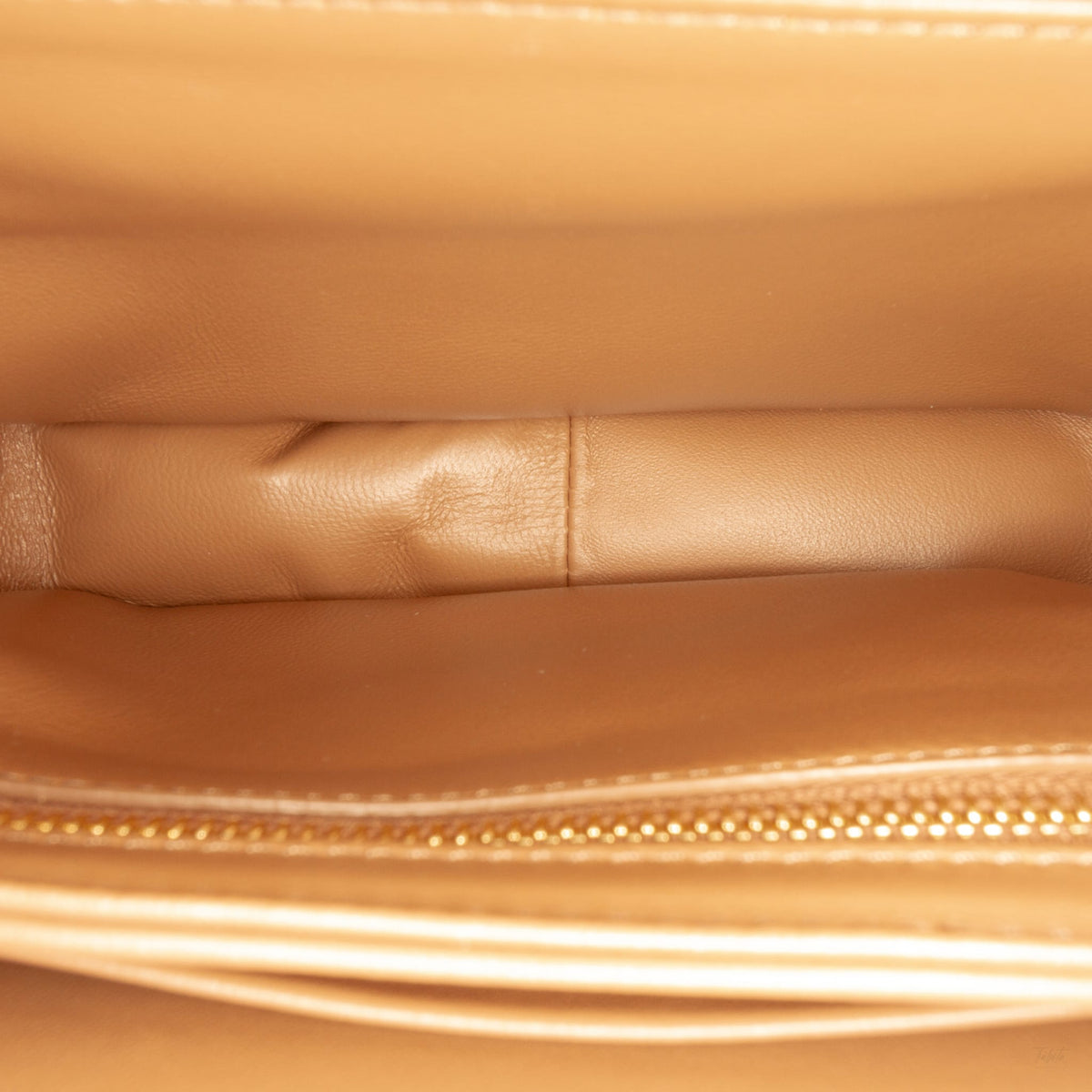 Second hand Céline Triomphe Teen Shiny Calfskin Leather Flap Crossbody Brown - Tabita Bags