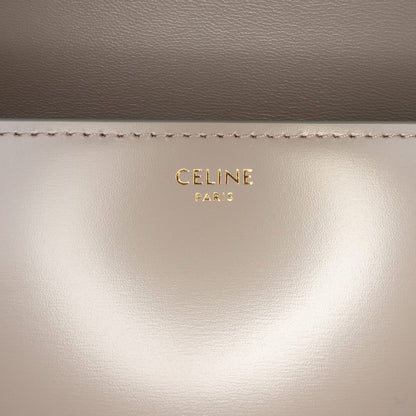 Second hand Céline Triomphe Teen Shiny Calfskin Leather Flap Crossbody Brown - Tabita Bags