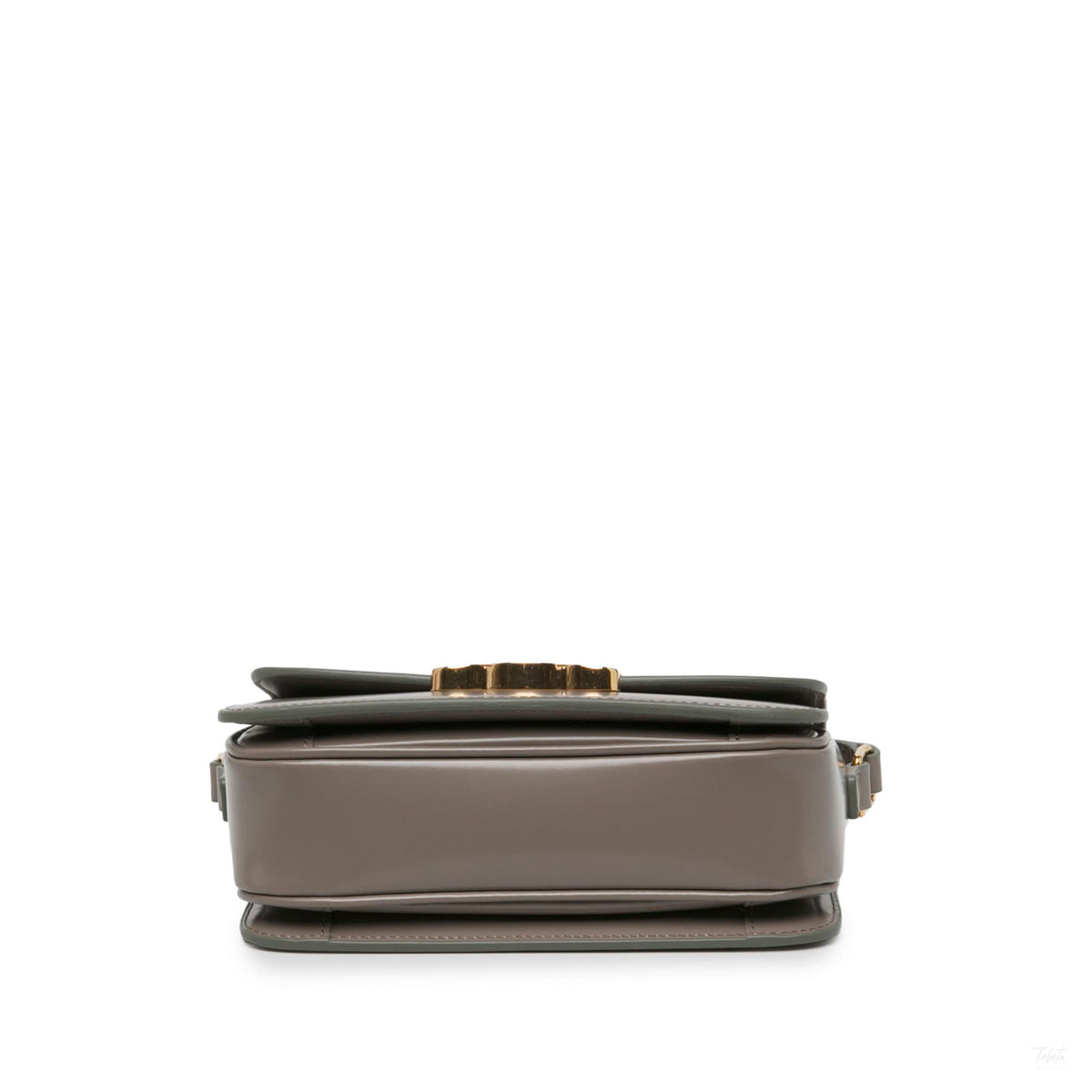 Second hand Céline Triomphe Teen Shiny Calfskin Leather Flap Crossbody Brown - Tabita Bags