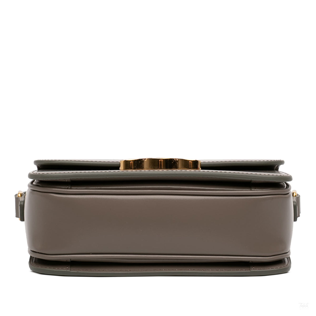 Second hand Céline Triomphe Teen Shiny Calfskin Leather Flap Crossbody Brown - Tabita Bags