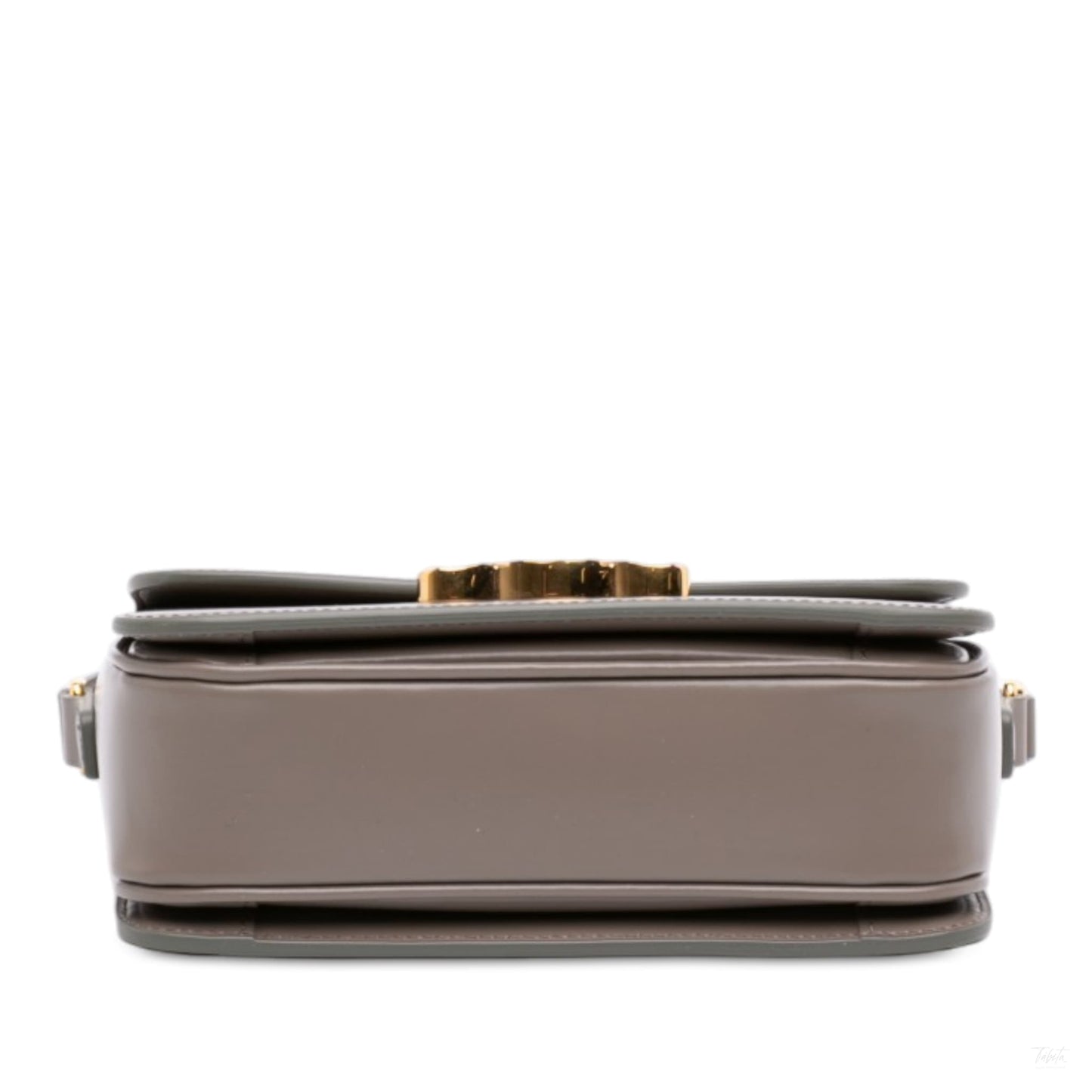 Second hand Céline Triomphe Teen Shiny Calfskin Leather Flap Crossbody Brown - Tabita Bags
