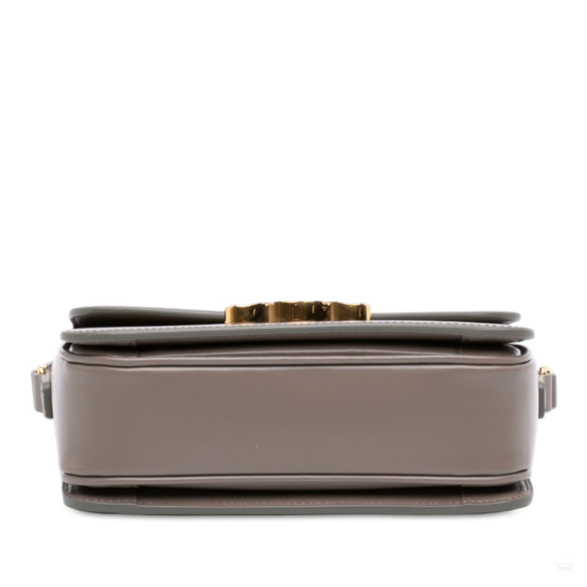 Second hand Céline Triomphe Teen Shiny Calfskin Leather Flap Crossbody Brown - Tabita Bags