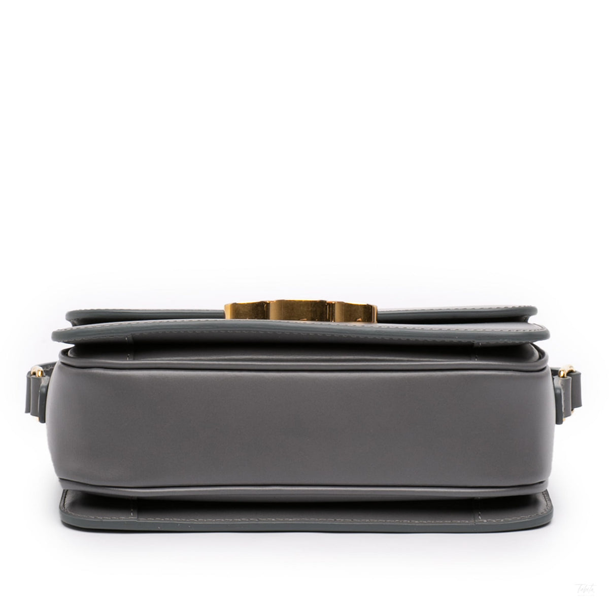 Second hand Céline Triomphe Teen Shiny Calfskin Leather Flap Crossbody Grey - Tabita Bags