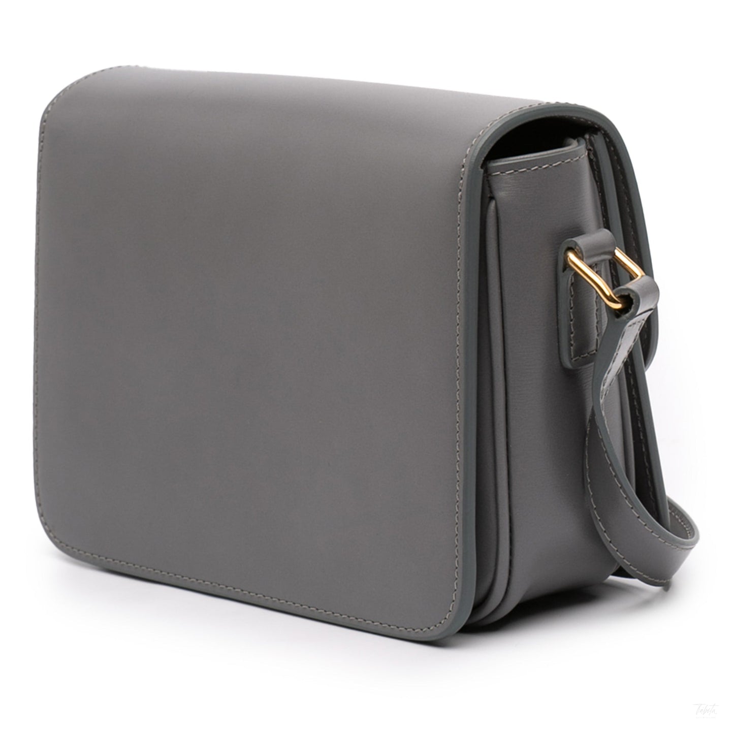 Second hand Céline Triomphe Teen Shiny Calfskin Leather Flap Crossbody Grey - Tabita Bags