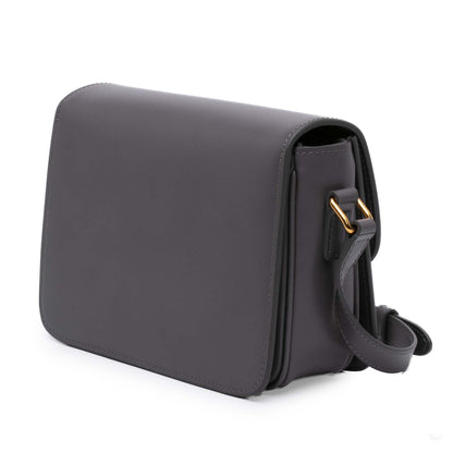 Second hand Céline Triomphe Teen Shiny Calfskin Leather Flap Crossbody Grey - Tabita Bags