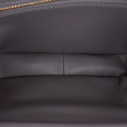 Second hand Céline Triomphe Teen Shiny Calfskin Leather Flap Crossbody Grey - Tabita Bags