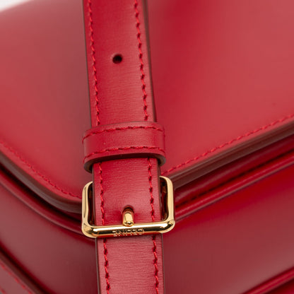 Second hand Céline Triomphe Teen Shiny Calfskin Leather Flap Crossbody Red - Tabita Bags