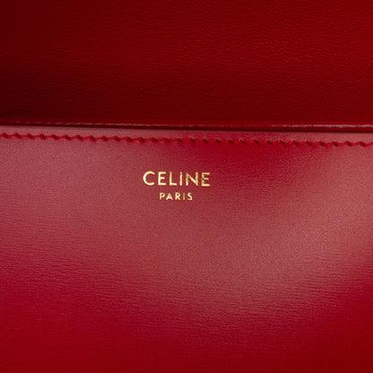 Second hand Céline Triomphe Teen Shiny Calfskin Leather Flap Crossbody Red - Tabita Bags