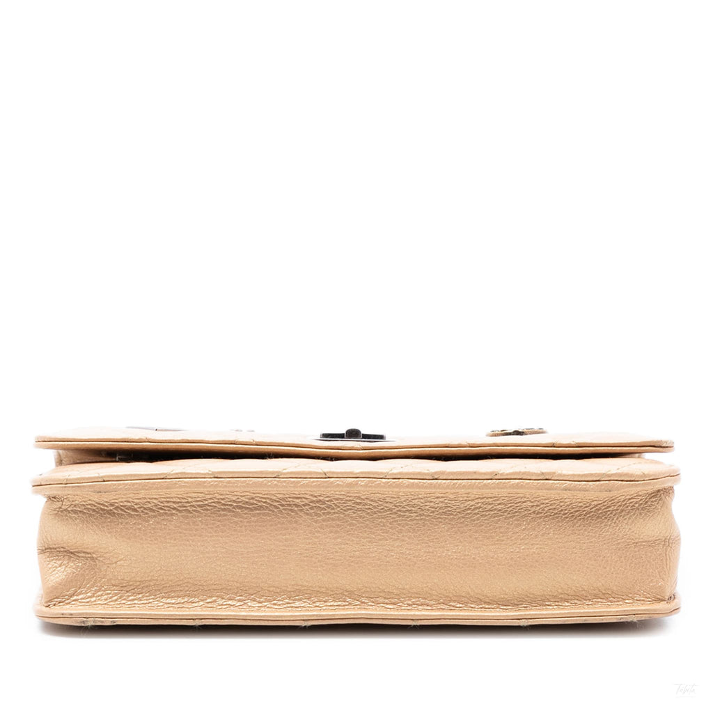 Second hand Chanel 2.55 Reissue Aged Calfskin Leather Lucky Charms Wallet on Chain Clutch Beige - Tabita Bags