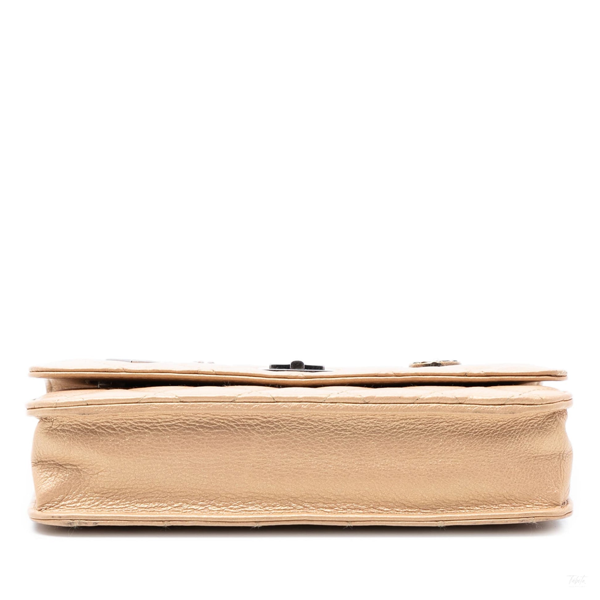 Second hand Chanel 2.55 Reissue Aged Calfskin Leather Lucky Charms Wallet on Chain Clutch Beige - Tabita Bags