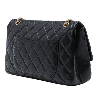 Second hand Chanel 2.55 Reissue Maxi Calfskin Leather Matelassè Flap Shoulder Bag Black - Tabita Bags