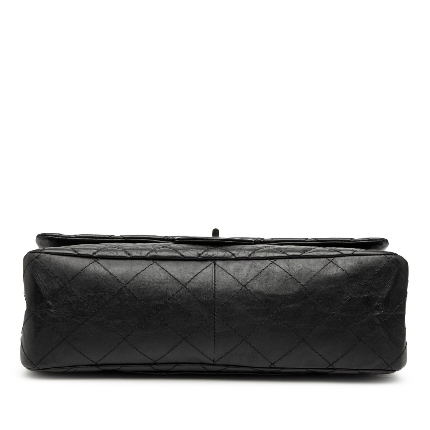 Second hand Chanel 2.55 Reissue Maxi Calfskin Leather Matelassè Flap Shoulder Bag Black - Tabita Bags